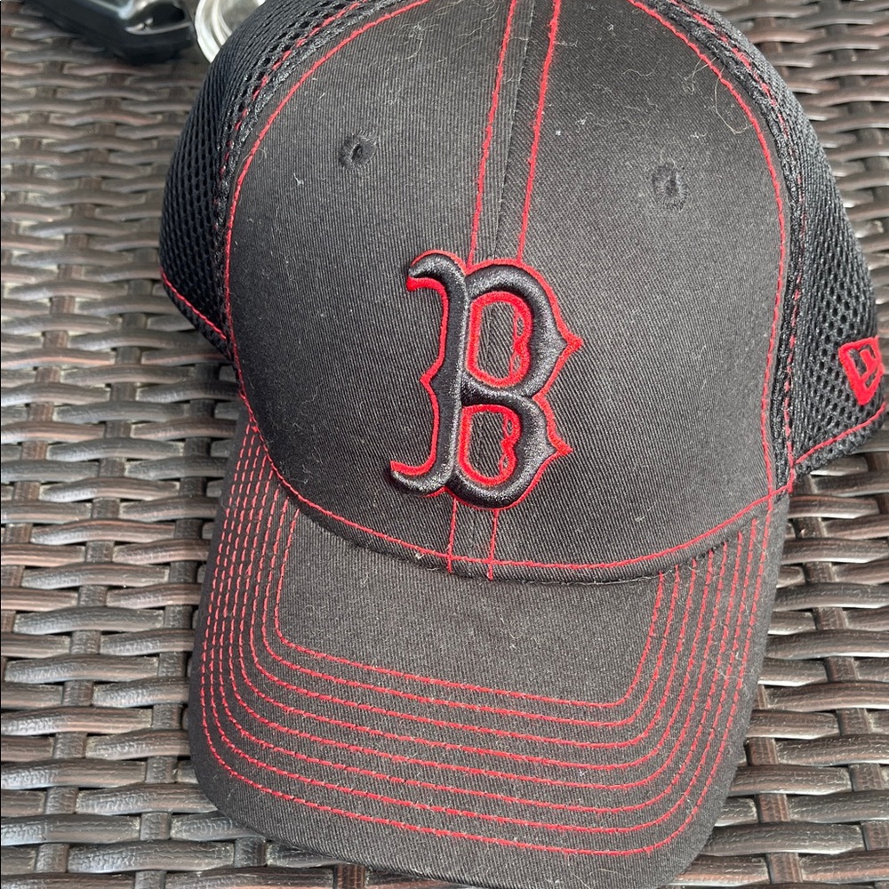 New Era Black and Red Mesh Cap